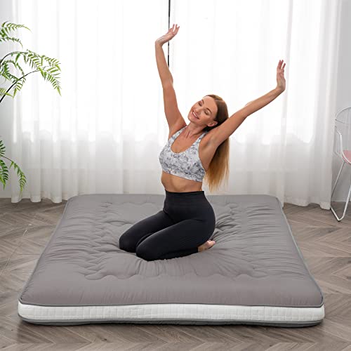 Dr.Futon Japanese Floor Futon Mattress Extra Thick Folding Roll Up Bed Topper Mat for Guest,Lounger and Tavel Dr.Futon