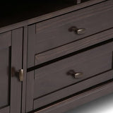 SIMPLIHOME Warm Shaker SOLID WOOD Universal TV Media Stand, 72 Inch Wide, Farmhouse Rustic, Living Room Entertainment Center, for Flat Screen TVs up to 80 Inch in Tobacco Brown SIMPLIHOME