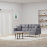 Best Choice Products Convertible Linen Fabric Tufted Split-Back Plush Futon Sofa Furniture for Living Room, Apartment, Bonus Room, Overnight Guests w/ 2 Pillows, Wood Frame, Metal Legs - Dark Gray Best Choice Products