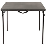 Flash Furniture Dunham 2.83' Square Plastic Folding Event Table with Carrying Handle, Bi-Fold Banquet Table for Indoor/Outdoor Events, Dark Gray Flash Furniture