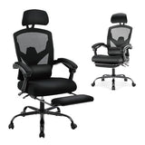 DUMOS Home Office Desk Chair with Footrest, High-Back Mesh Rolling Swivel Reclining Chairs with Wheels, Comfortable Headrest, Lumbar Support, Comfy Arms for Home, Office, Gaming, Student, Inky DUMOS
