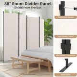 Kecreque Room Divider 4 Panel Partition Room Dividers & Folding Privacy Screens w/ 3 Metal Feet,88" W Portable Wall Doubles as a Dressing Screen Wall Divider for Office Bedroom Children's Room,White Kecreque