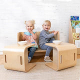 ECR4Kids Premium Bentwood Multipurpose Table and Chair Set, Kids Furniture, Natural, 3-Piece ECR4Kids