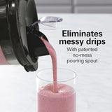 Hamilton Beach Wave Action Blender for Shakes and Smoothies, Stainless Steel Ice Sabre Blades, 40oz Glass Jar, 20oz Blend-In Portable Travel Jar, 800 Watts, Quiet Design, Gray (58181) Hamilton Beach