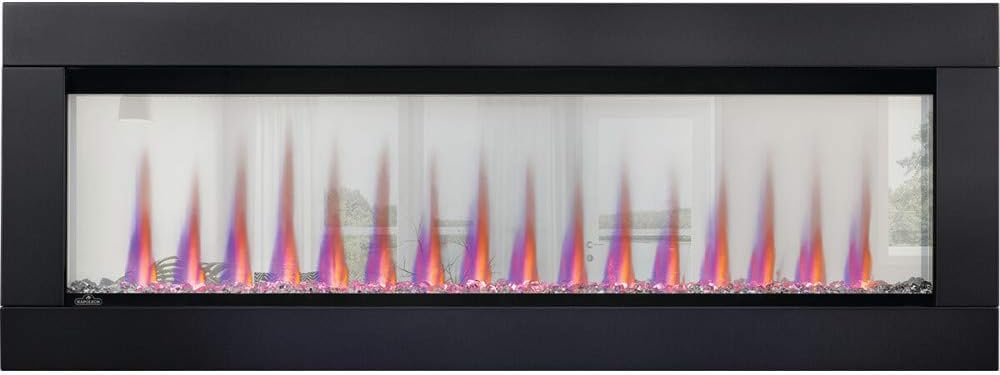 Napoleon CLEARion 60-Inch Built-In See-Through Electric Fireplace with Logs, Crystal Media & Remote (NEFBD60HE) MANTELSDIRECT