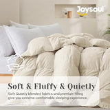 Joysoul Twin Size Down Comforter - All Season Ultra Soft Goose Down & Feather Fiber Fill, Luxury Hotel Cream Duvet Insert with Corner Tabs (68" X 88") Joysoul