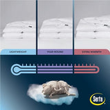 SERTA Down Illusion All Season Hypoallergenic Down Alternative Comforter with Corner Loops, Full/Queen, White Serta