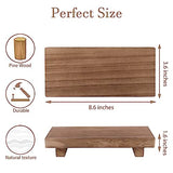 Small Wood Tray Pedestal Stand Farmhouse Bathroom Decor Decorative Wooden Riser Kitchen Soap Dish Holder for Vanity, Counter, Sink, Brown zoocatia