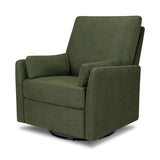 Carter's by Davinci Ethan Swivel Recliner in Performance Forest Green Linen, GREENGUARD Gold & CertiPUR-US® Certified