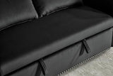 HKYYUANQI Velvet Small Loveseat Lounge Couches, 3 in 1 Convertible Sleeper Futon Sofa Bed with Reclining Backrest and Side Pockets for Living Room, Pull-Out Couch HKYYUANQI