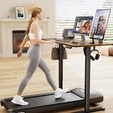 Furmax Electric Standing Desk, 45 x 24 Inches Sit Stand up Desk, Sit Stand Height Adjustable Home Office Desk with 4 Height Position Memory - with Splice Board (Rustic Brown, 45) Furmax