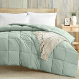 Homelike Moment Twin Comforter Duvet Insert - Green Down Alternative Bed Comforter Twin Size, Lightweight Bedding Comforters Quilted Soft All Season Solid Green Homelike Moment