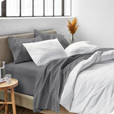 Bare Home Queen Sheet Set - 1800 Ultra-Soft Microfiber Queen Bed Sheets - Double Brushed - Deep Pockets - Easy Fit - 4 Piece Set - Bedding Sheets & Pillowcases (Queen, Grey) Bare Home