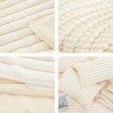 ANGIYUIN 3 Pieces Cream Fluffy Girls Duvet Cover Set Twin Beige Faux Fur Stripe Comforter Cover Luxury Fuzzy Bedding Cover Set for Kids Teens 1 Duvet Cover with 2 Pillowcases(Cream Twin) ANGIYUIN