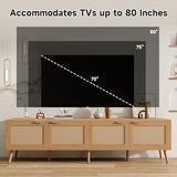 Merax Boho TV Stand for 80 Inch TV, 70" Rattan Entertainment Center with 2 Drawers and 3 Storage Cabinets, TV Media Console Table with Solid Wood Legs & Cable Holes for Living Room, Bedroom Merax