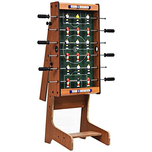 Giantex 27in Folding Foosball Table with 2 Mini Footballs, Score Keepers - ASTM Certified for Indoor Recreation, Great for Family Game Nights and Parties - WoodArtSupply