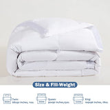 Dafinner Feather Down Blanket Full/Queen Size, Extra Lightweight Summer Comforter, Noiseless & Ultra Soft Thin Bed Blanket with Satin Trim (90"x90", White) Dafinner