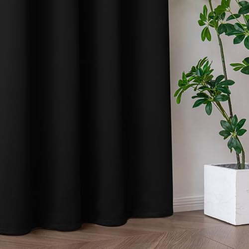 IGEMAEVE 100% Blackout Curtains for Bedroom Living Room, Sliding Door Curtains 84 Inch Length, Extra Wide Privacy Room Divider Grommet Thermal Insulated Drape for Patio Door Window(W100 x L84,1 Panel) IGEMAEVE