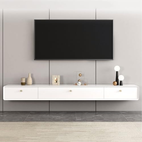 Entertainment Center for TVs Floating TV Stand Wood, 78.7" Floating Entertainment Center for Up to 80 Inch TVS, TV Cabinet Media Console Wood Storage Hutch Under TV for Living Room Farmhouse TV Consol XJLRRTEE-888