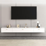 Entertainment Center for TVs Floating TV Stand Wood, 78.7" Floating Entertainment Center for Up to 80 Inch TVS, TV Cabinet Media Console Wood Storage Hutch Under TV for Living Room Farmhouse TV Consol XJLRRTEE-888