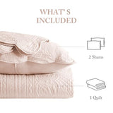 Madison Park Queen Quilt Set Damask Coverlet Set for Queen Size Bed, Cottage Oversized Quilt Set, Scallop Edge, All Season, Pre-washed Cotton-Filled Queen Size Quilt, Tuscany, Full/Queen Blush 3 Piece Madison Park
