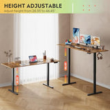 DEVAISE 71 * 28 Inches Electric Standing Desk, Dual Motors for Quite Adjustment，3 Memory Preset Adjustable Stand up Desk, Computer Desk Sit to Stand Desk for Home Office (Rustic Brown) DEVAISE