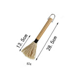 WHTCHSU 11.2 Inch Grill Basting Mop Wooden Long Handle with 1 Extra Replacement Heads for BBQ Grilling Smoking Steak WHTCHSU