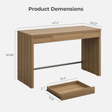 SICOTAS Computer Desk Writing Table - 47-Inch Home Office Executive Desk with Drawer, Farmhouse Study Desk with Storage,Boho Makeup Vanity Table for Bedroom Dormitory (Reclaimed Caramel Oak, 1 Piece) SICOTAS