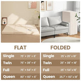 feliz home 6-Inch Tri-Fold Mattress Full Size - Foldable Futon Sofa Bed with Removable Washable Cover, Folding Memory Foam Futon Mattress | Non-Slip Bottom & Carry Handles for Guest, Camping, Dorm feliz home