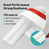 FCSOTSPS Garage Door Seal Top and Sides, 36Feet Universal White Garage Door Weather Stripping Replacement, Adhesive Backed Rubber Garage Door Trim Seal Strip FCSOTSPS