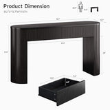 55 Inch Console Table with 2 Drawers, Fluted Entryway Tables with Storage, Sofa Table Behind The Couch, Hallway Tables, Mid-Century Modern Foyer Table for Entryway, Hallway, Living Room, Black ONBRILL