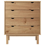 vidaXL OTTA Solid Pine Wood Drawer Cabinet with 4 Drawers, Scandinavian Style, Sturdy Wooden Frame, Spacious Storage, Decorative Top for Display - vidaXL
