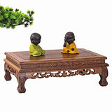 GOLDY&WENDY Vase Lamp Teapot Wooden Oriental Style Rectangular Base Rosewood Solid Wood Carving Display Stand GOLDY&WENDY