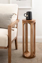 Kate and Laurel Dahl Modern Wooden Decorative Drink Table for Plant Display and Item Storage, 8x8x23, Natural Kate and Laurel