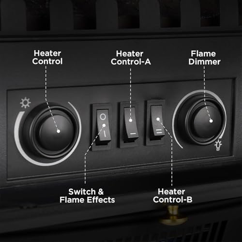 ZAFRO Freestanding Electric Fireplace Stove, Small Electric Fireplace Heater with Thermostat Control, 3D Realistic Flame,1000W/1500W & Overheating Protection, 22.28 inch ZAFRO