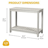 DWVO 38.3" Outdoor Bar Table Console Table, HIPS Material Indoor Outdoor Multifunctional Buffet Bar Storage Organizer with Adjustable Feet (Grey) DWVO