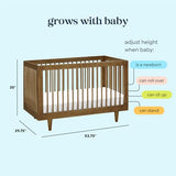 DaVinci Marley 3-in-1 Convertible Crib in Walnut Finish and Walnut Legs, Greenguard Gold Certified DaVinci