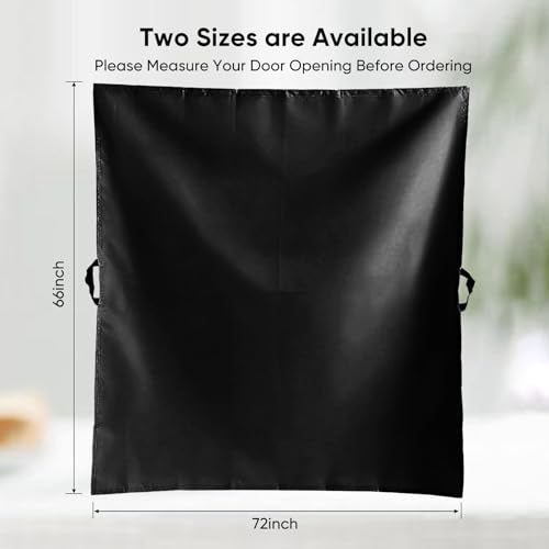 YUCOBE 72" x 66" Cubicle Curtain for Office Privacy Curtains for Room Divider Door, Desk Shade for Cubicle to Block Ligh, Temporary Door for a Room Privacy, 1Pcs with 4 Hook, Black YUCOBE