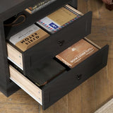 Gyfimoie Nightstand with Hidden Storage Space, Night Stand, End Table with Side Drawer, Bedside Table with Open Shelf, 2 Drawers Dresser for Bedroom, Living Room, Closet (Black) Gyfimoie