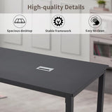 ECOTOUGE 6.5FT Conference Table, 78.7 inch Rectangle Meeting Seminar Table for 6-8 People, Modern Industrial Computer Desk with Spacious Desktop Business Tables for Home Office(Only Table) (Black) ECOTOUGE