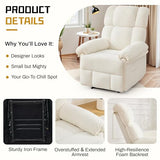 Korser Recliner Chair, Living Room Chairs for Adults, Thick Upholstered Manual Recliner with Side Pockets, Small Recliner for Small Spaces, Lounge Chair for Nursery Bedroom Apartment RV, Chenille