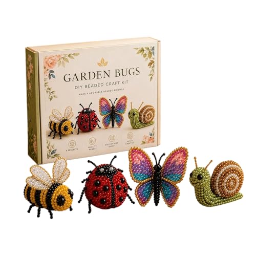 3D Beaded Animal Kit For Adults Tiny 3D Beaded Animals 3D DIY Bead Kit Beading Embroidery Kits 4 Cute Designs Animal Themed Beadwork Kits For Beginners & Craft Enthusiasts With Instructions 4Pcs-E