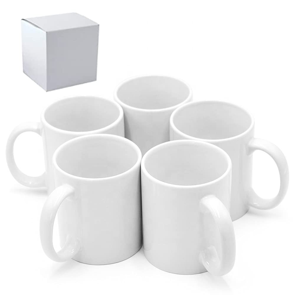 MYSUB Sublimation Mugs, Cups 11oz Sublimation Ceramic Blank Coffee Mugs,White Cups, Sulimation Blanks, Blank White Mugs-36 pack bulk bundle (36pc White) MYSUB