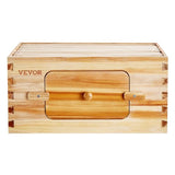 VEVOR Bee Hive Deep Box Starter Kit, 100% Beeswax Coated Natural Cedar Wood, Langstroth Beehive Kit with 10 Frames and Foundations, Transparent Acrylic Bee Windows for Beginners and Pro Beekeepers VEVOR