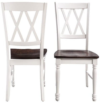 Crosley Furniture Shelby Dining Set with Table and Extension Leaf, 5-Piece (4 Chairs), Distressed White - WoodArtSupply