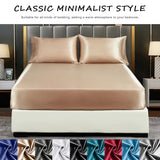JNTKE Silk Satin Fitted Sheet, King Silky Soft Fitted Bottom Sheet, Luxury & Ultra Bedding Fitted Sheet Single Bottom Bed Sheets, Wrinkle Free, Fade Resistant Bedding, Khaki JNTKE