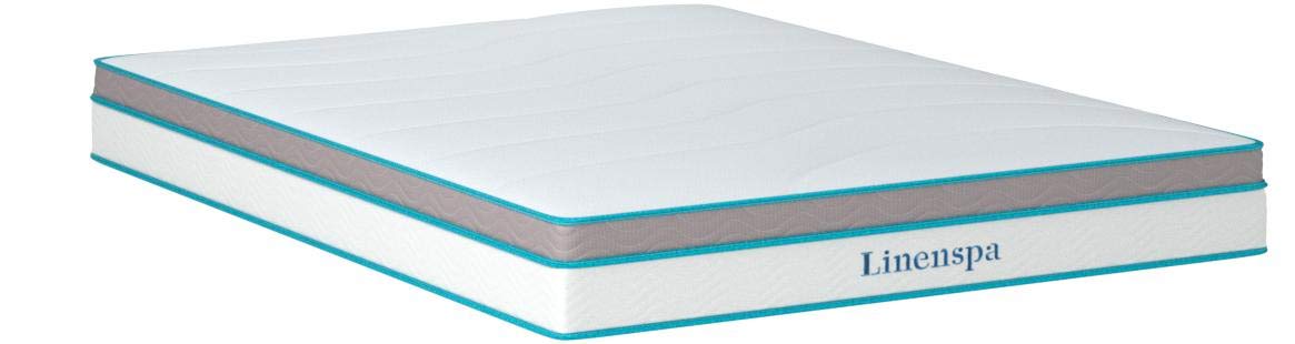 Linenspa 10 Inch Memory Foam and Spring Hybrid Mattress - Medium Feel - Bed in a Box - Quality Comfort and Adaptive Support - Breathable - Cooling - Perfect for a Guest Bedroom - Queen Size Linenspa