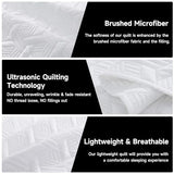 Lavsiry White Queen Size Quilt Bedding Set with Pillow Shams, Summer Lightweight Bedspread Coverlet, Soft Quilted Blanket Thin Comforter for All Seasons Lavsiry