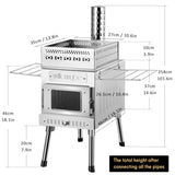 WillowyBe Outdoor Sauna Hot Tent Stove, Rocket Stove Heater, Portable Camping Wood Stove for Dry Sauna, Cooking for Husband and Friends WILLOWYBE