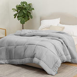 Bedsure Comforter Duvet Insert - Quilted Comforters Twin Size, All Season Duvet, GentleSoft Down Alternative Bedding, with 8 Tabs, Gifts for Women/Men, Light Grey, Twin 88 x 68 Inches Bedsure